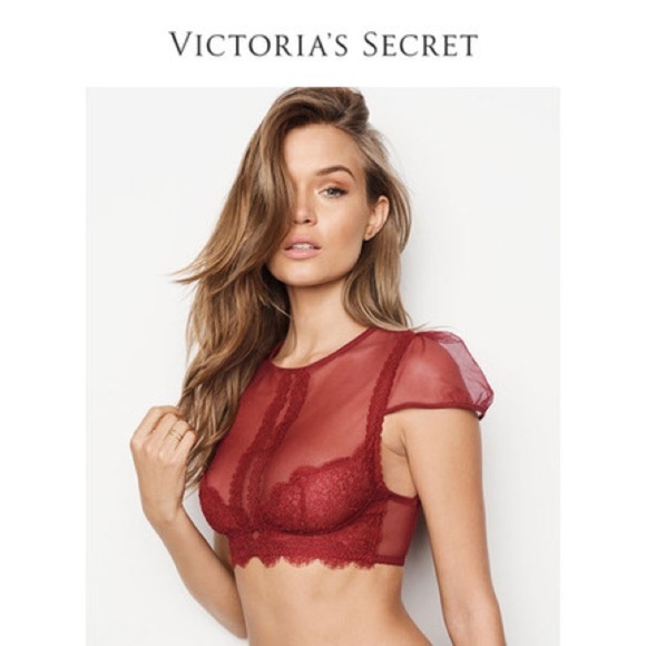 Victoria's Secret Tops - NWT Victoria’s Secret: Rare  Large Red Lace Sheer Embroidered Lingerie
